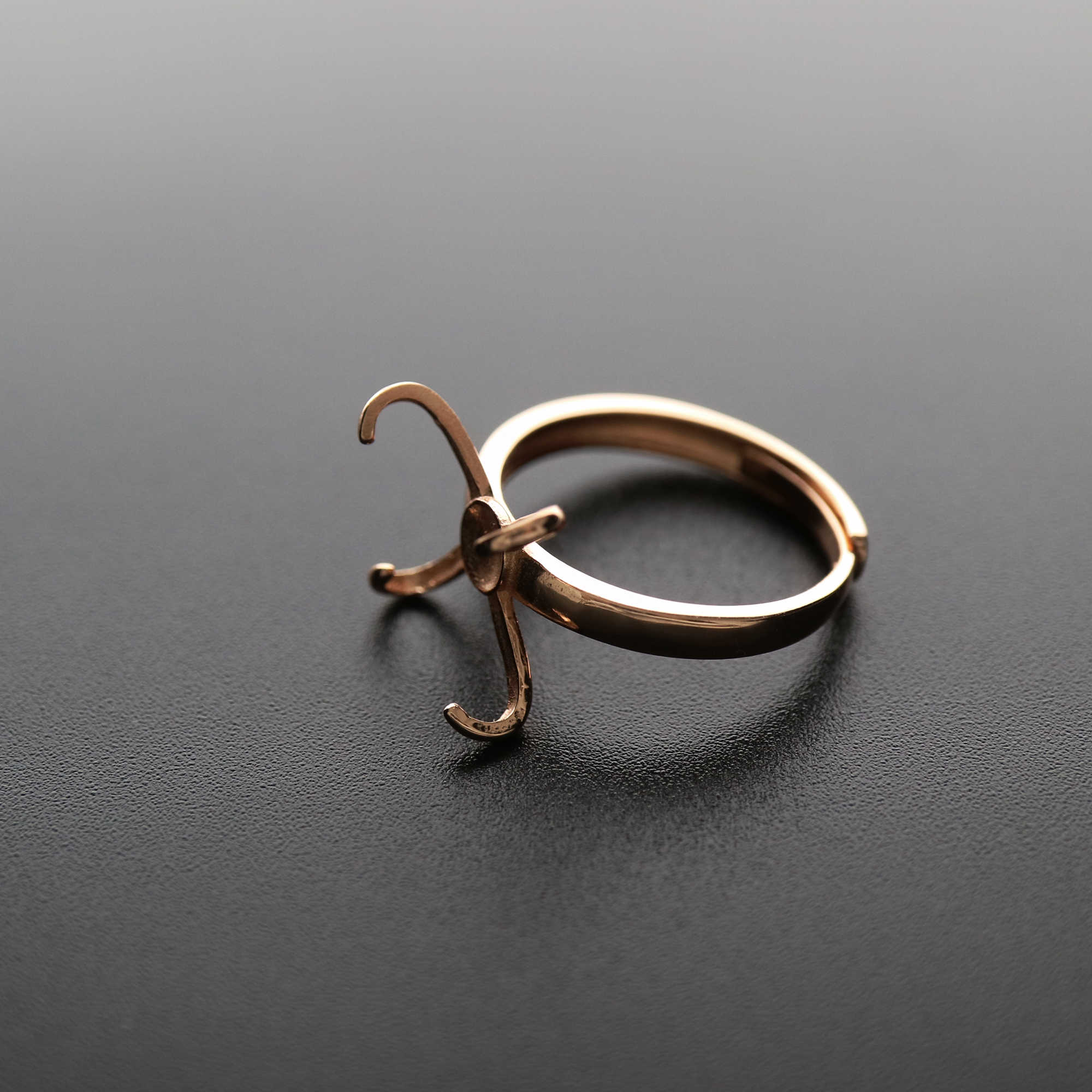 1Pcs Irregular Stone Prong Claw Bezel Solid 925 Sterling Silver Adjustable Ring Settings Rose Gold Plated DIY Supplies Findings 1294144 - Click Image to Close